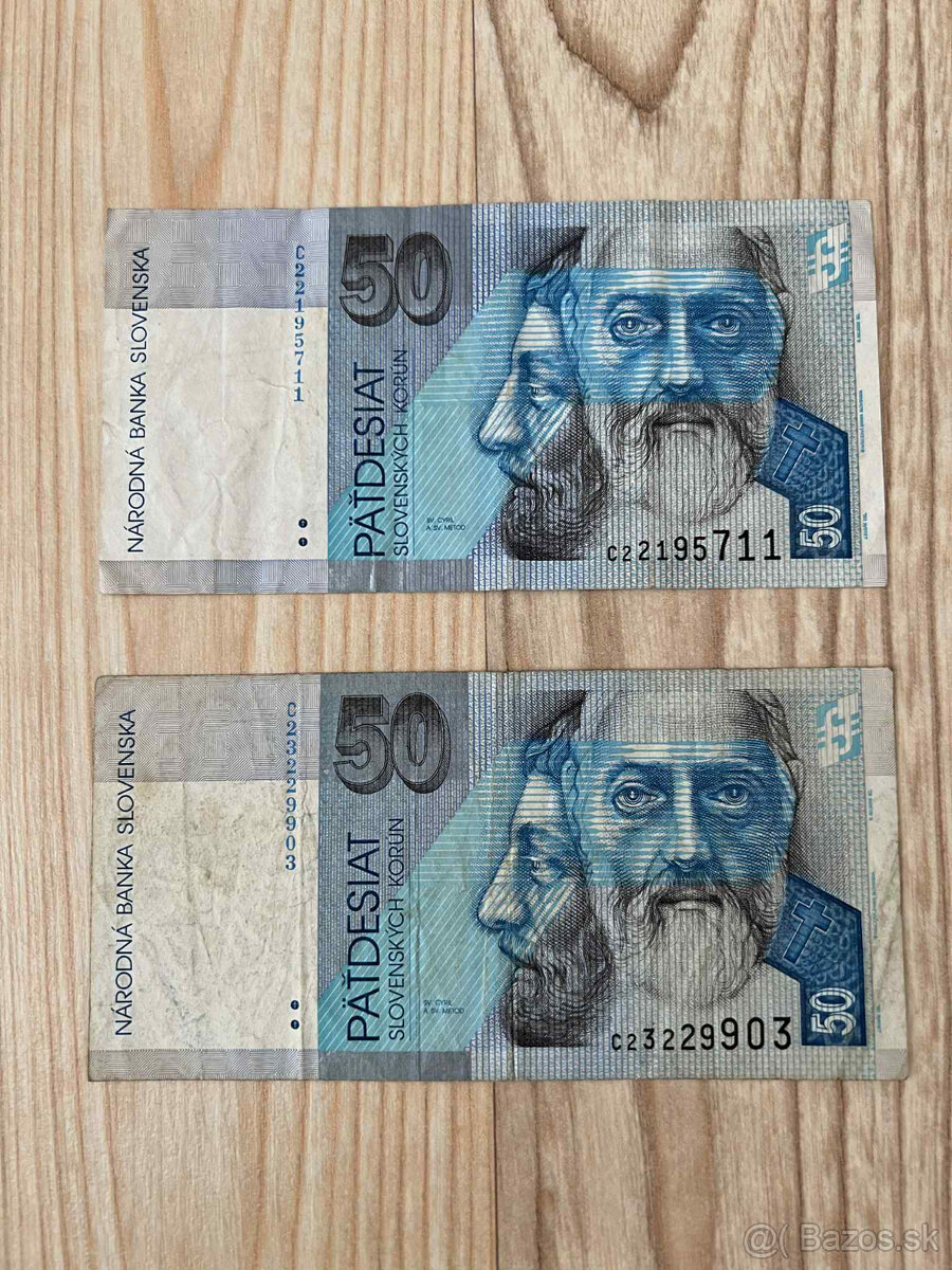 Slovenské bankovky 5000SK,1000SK,500SK,200SK,100SK,50SK,20SK - 10