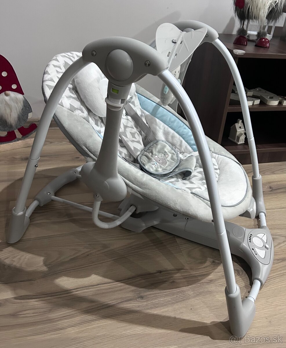 Detská jedálenská stolička a vibrujúca hojdačka s melódiou - 10