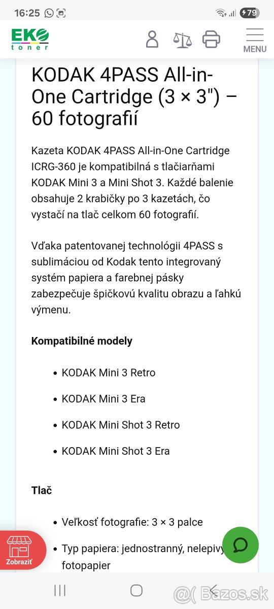 Digitálny fotoaparát Kodak Mini Shot 3 Retro - 10