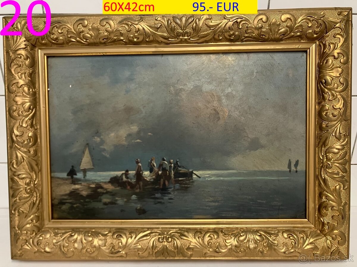 Obrazy olejomaľby rôzne tematiky viac kusov - 10