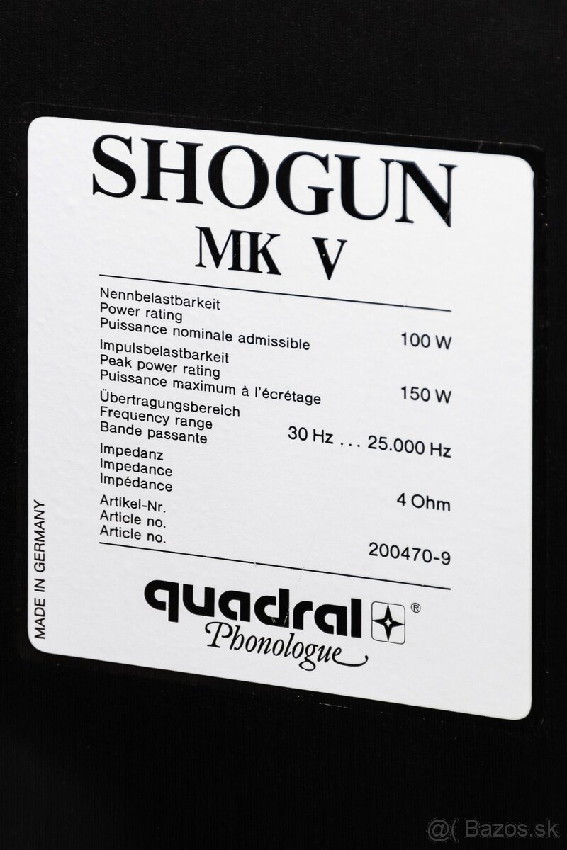 QUADRAL SHOGUN MKV / najpopulárnejší model / záruka - 10
