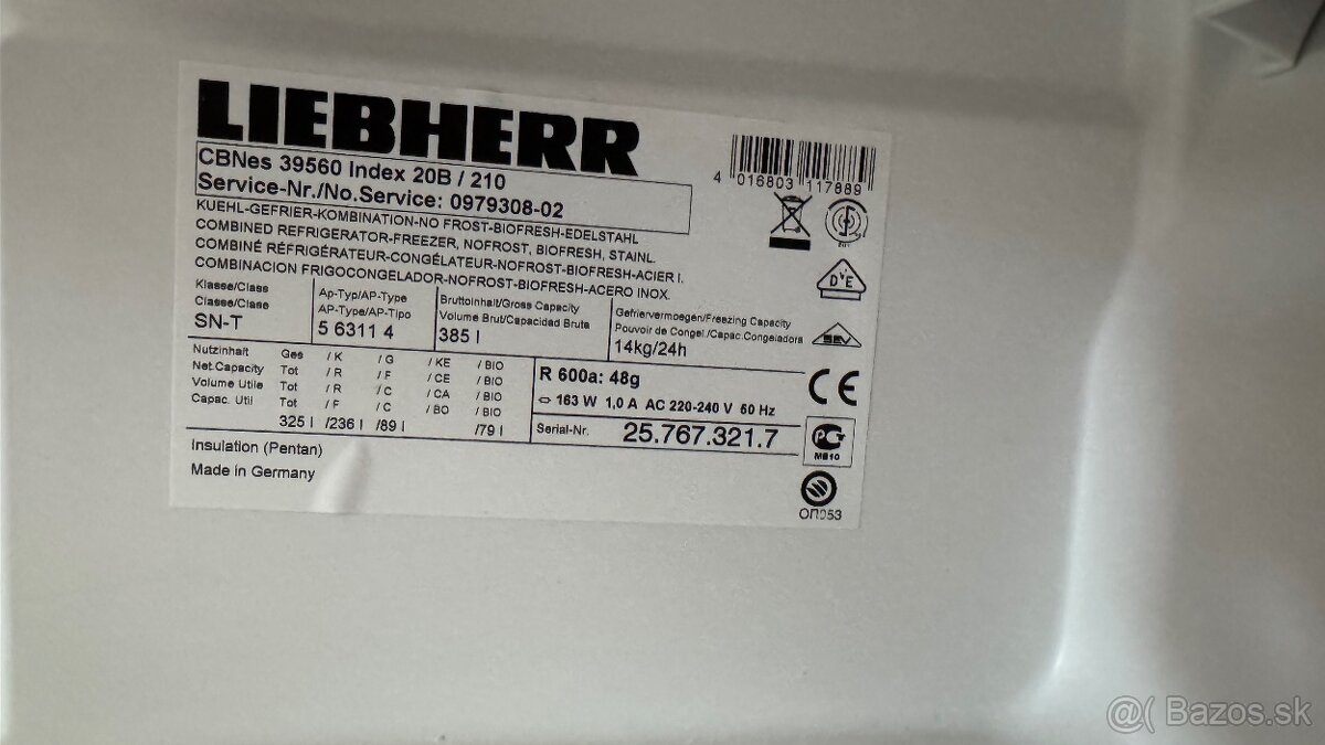 Chladnička s mrazničkou Liebherr CBN 39560, BioFresh, - 10
