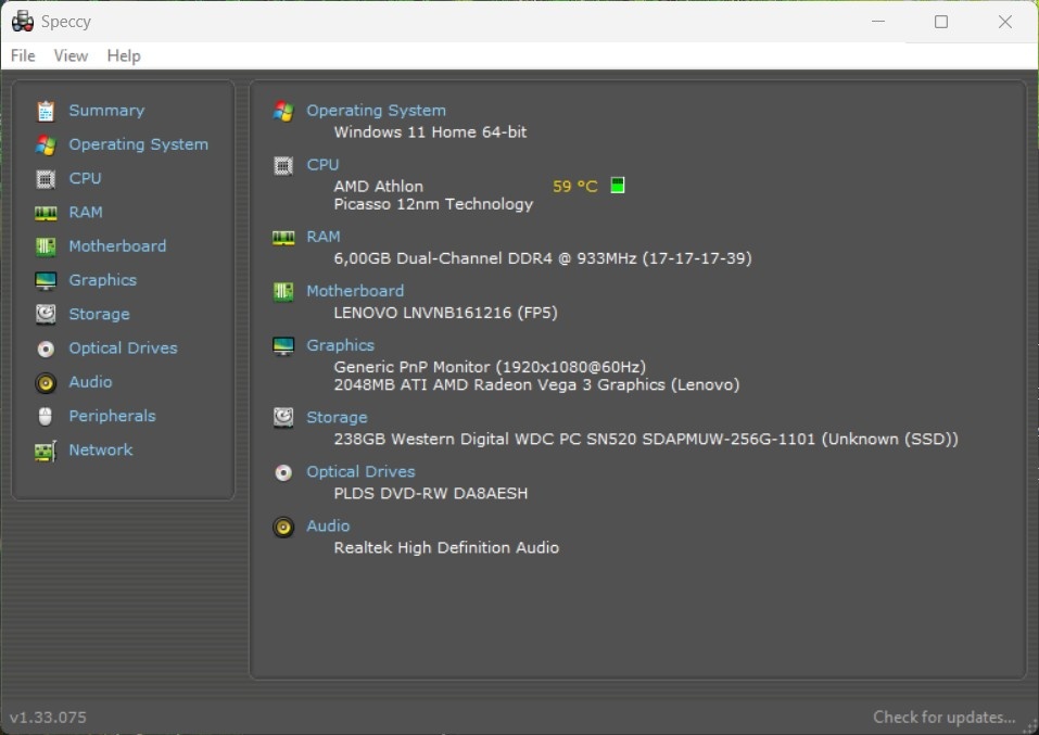 Lenovo V155-15API /AMD Athlon 300U/8GB RAM/FHD/256GB SSD/_2 - 10