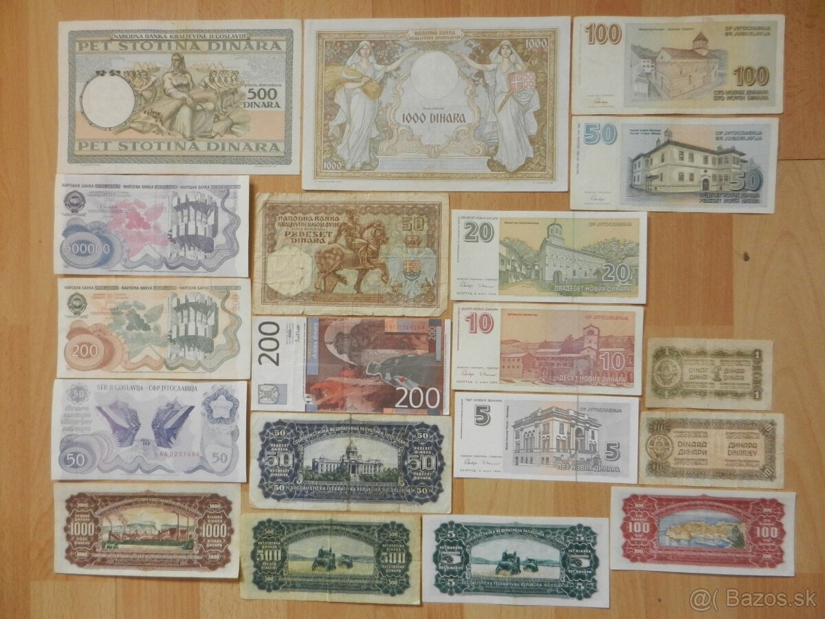 Bankovky staré Španielsko, Srbsko a iné - 10