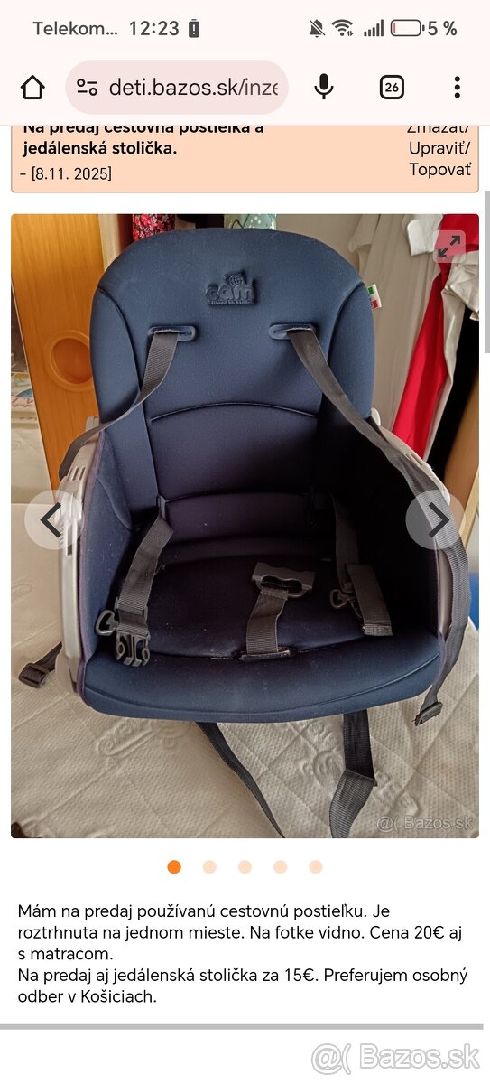 Cestovná postieľka, jedálenská stolička, oblečenie - chlapec - 10