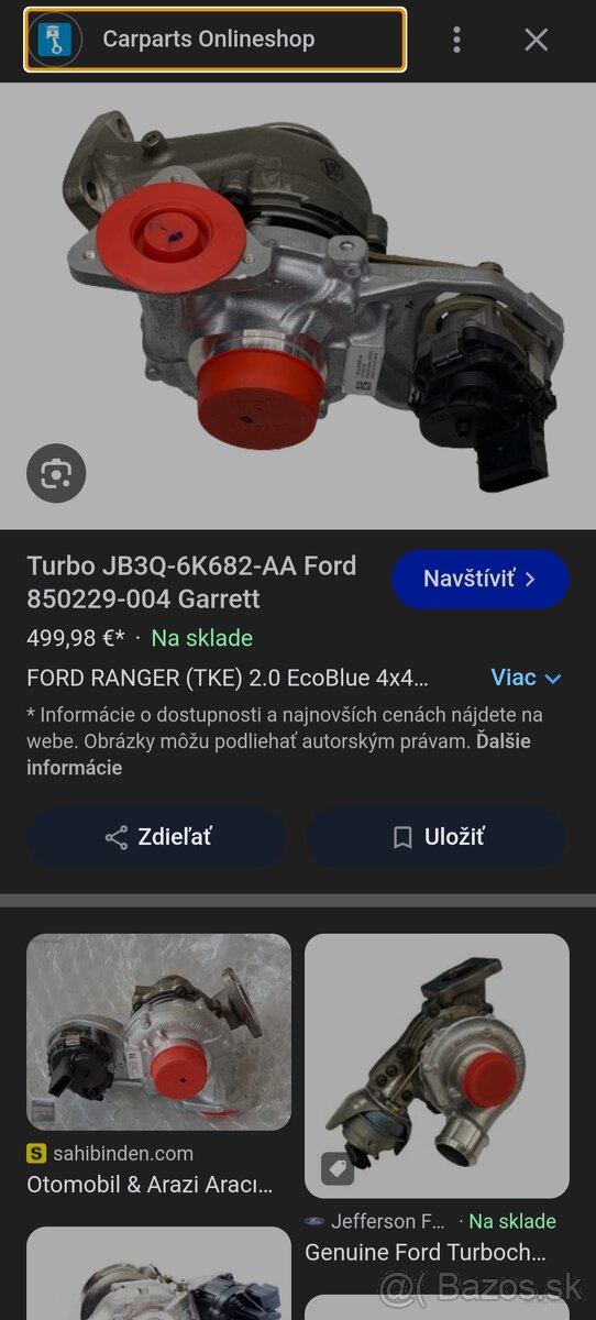 Turbo, Turboduchadlo, Garrett, FORD, Ranger, Tranzit - 10