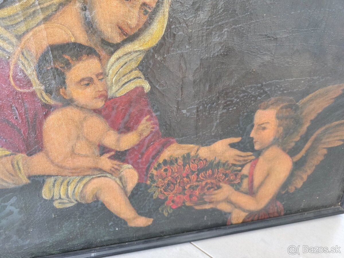 Starožitný obraz maľba na plátne - 10