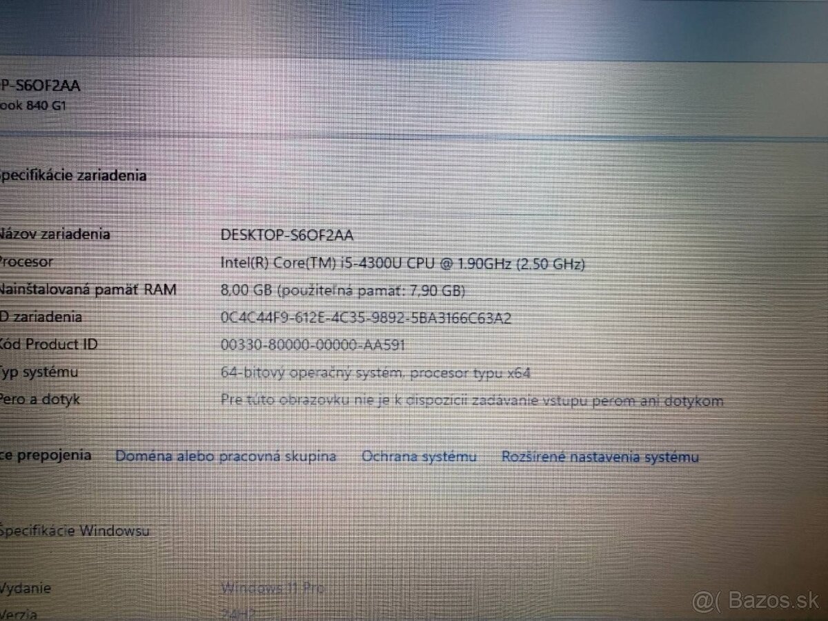 Notebook HP EliteBook 840 G1, i5, SSD 250 GB, 8 GB RAM - 10