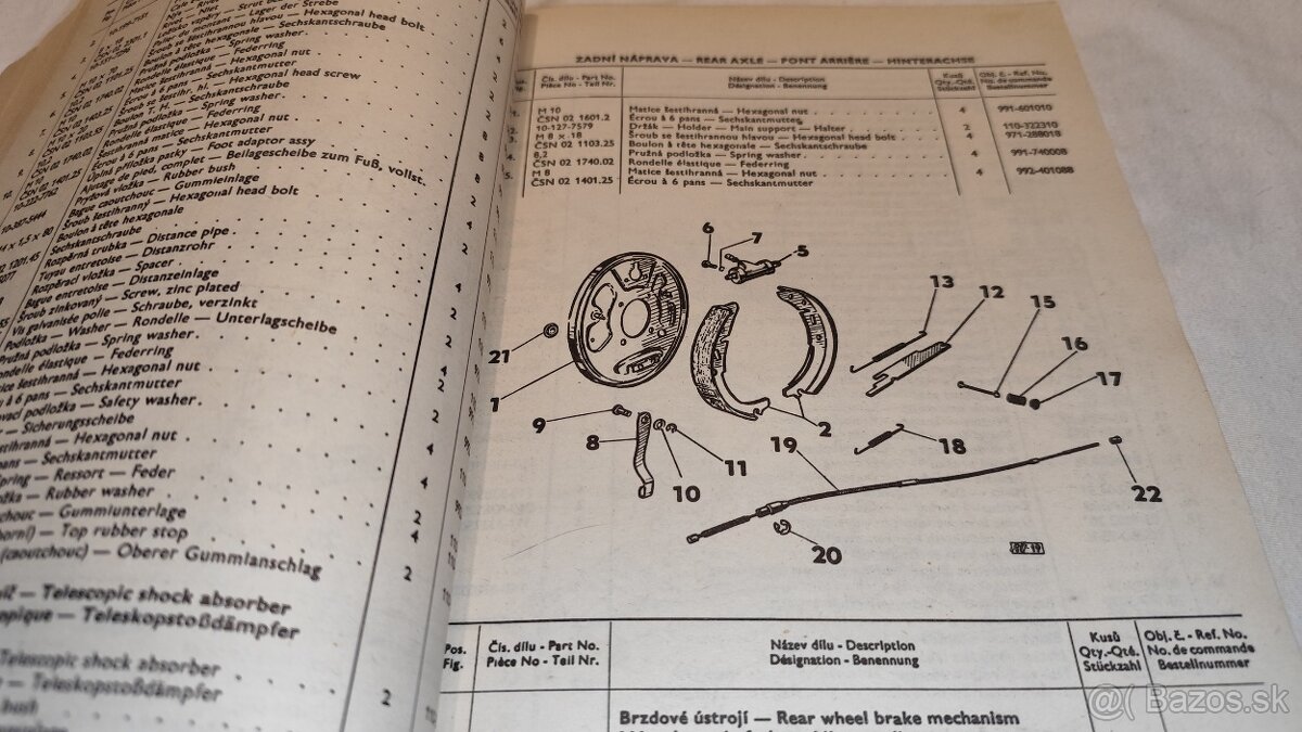 Škoda 100 100L 110L katalog -- seznam náhradních dílů Š100 - 10