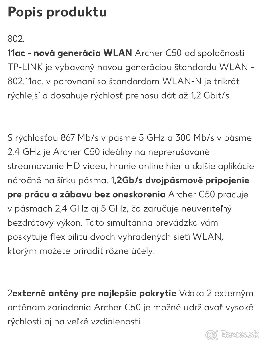 TP-LINK Archer C50 AC1200 v1 WiFi Router - 10