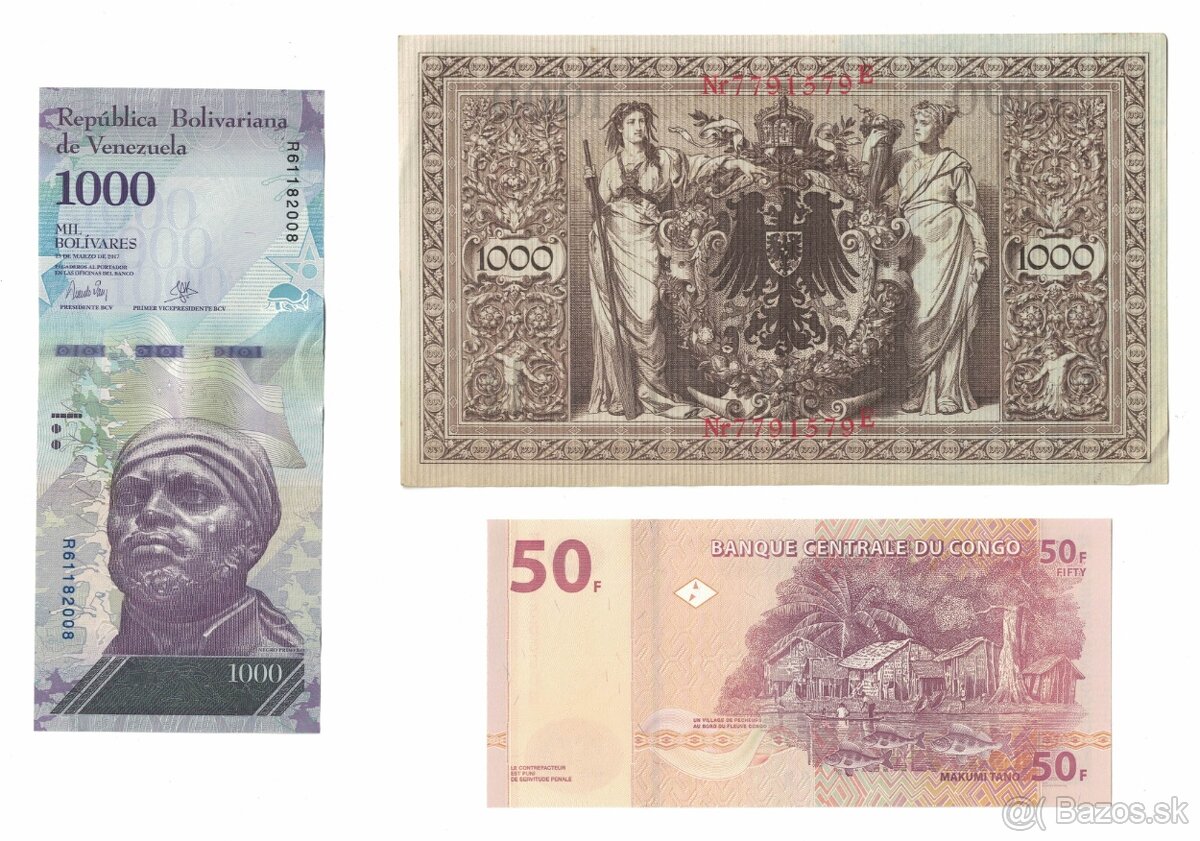 Zbierka bankoviek po 2 a 3 EUR - rôzne svetové - 10