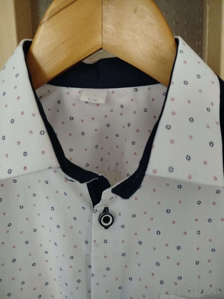 Nový chlapčenský slim oblek č.44+ košeľa zadarmo - 10