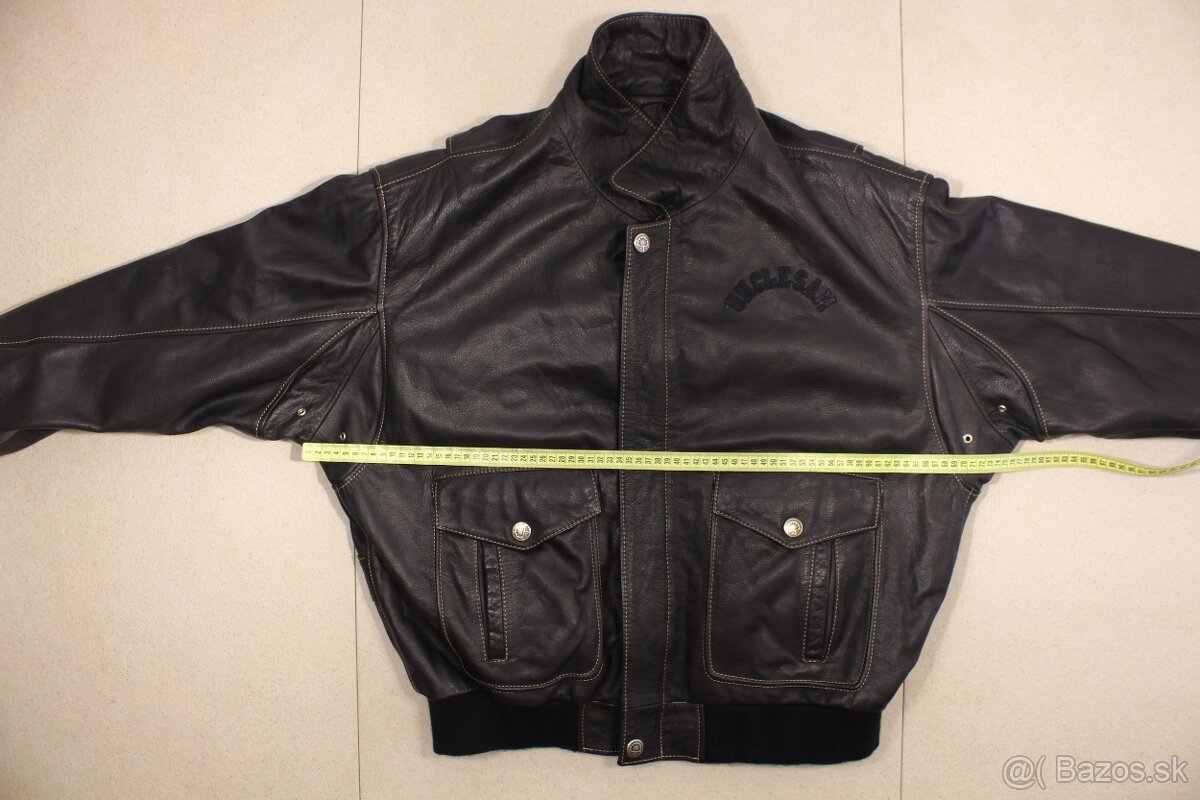 Pánská luxusní kožená bunda bomber Uncle Sam XL - 10
