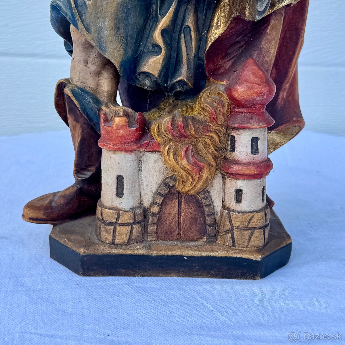 Dřevěná malovaná socha svatý Florián - 10