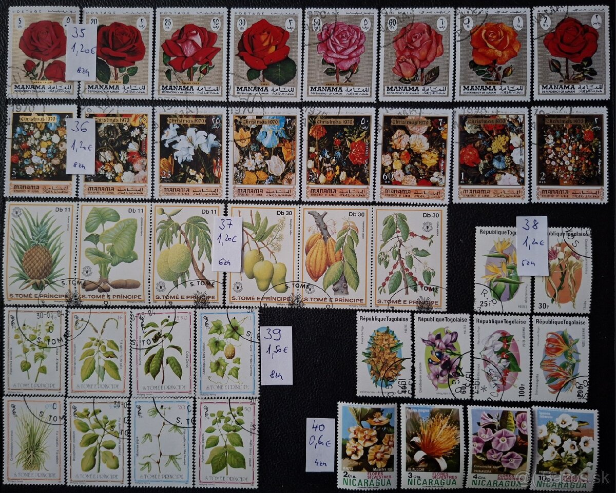 Postove znamky Kvety. (91poloziek) - 10