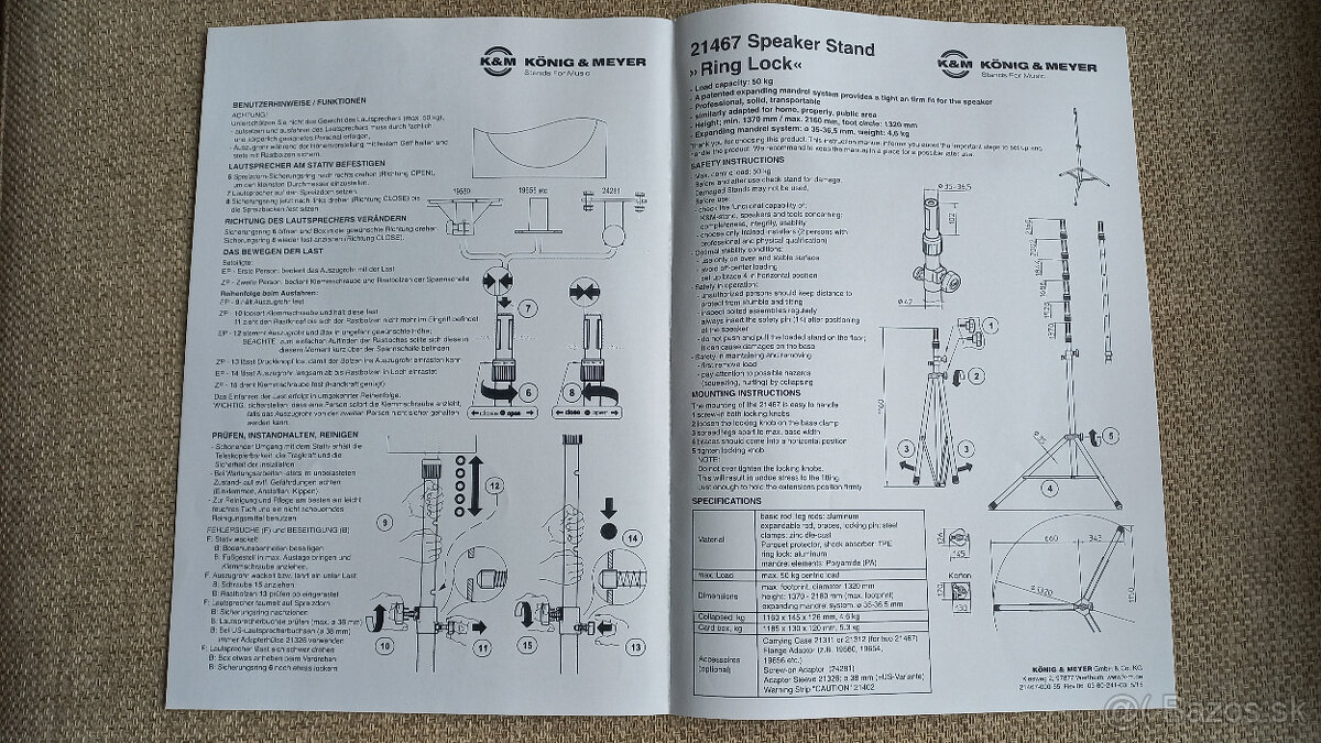 Predám stojany na reproboxy, trojnožky, K&M, najvyššia rada. - 10