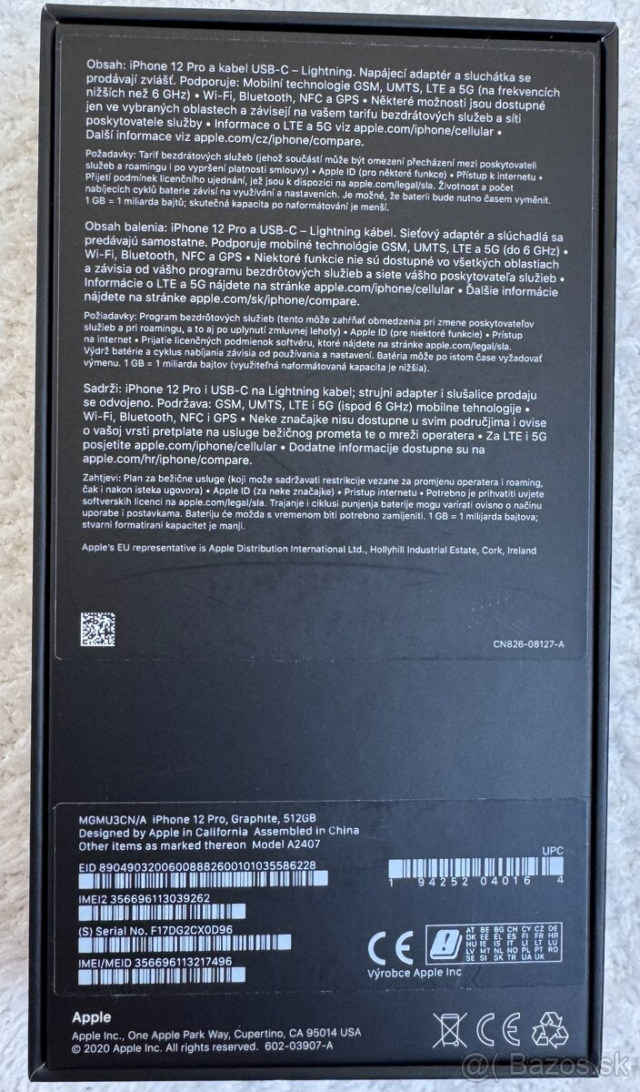iPHONE 12 PRO GRAPHITE - 512 GB KOMPLET - 10