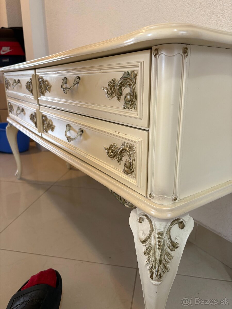 3 komody v rokoko štýle, krémovo-zlaté - 10