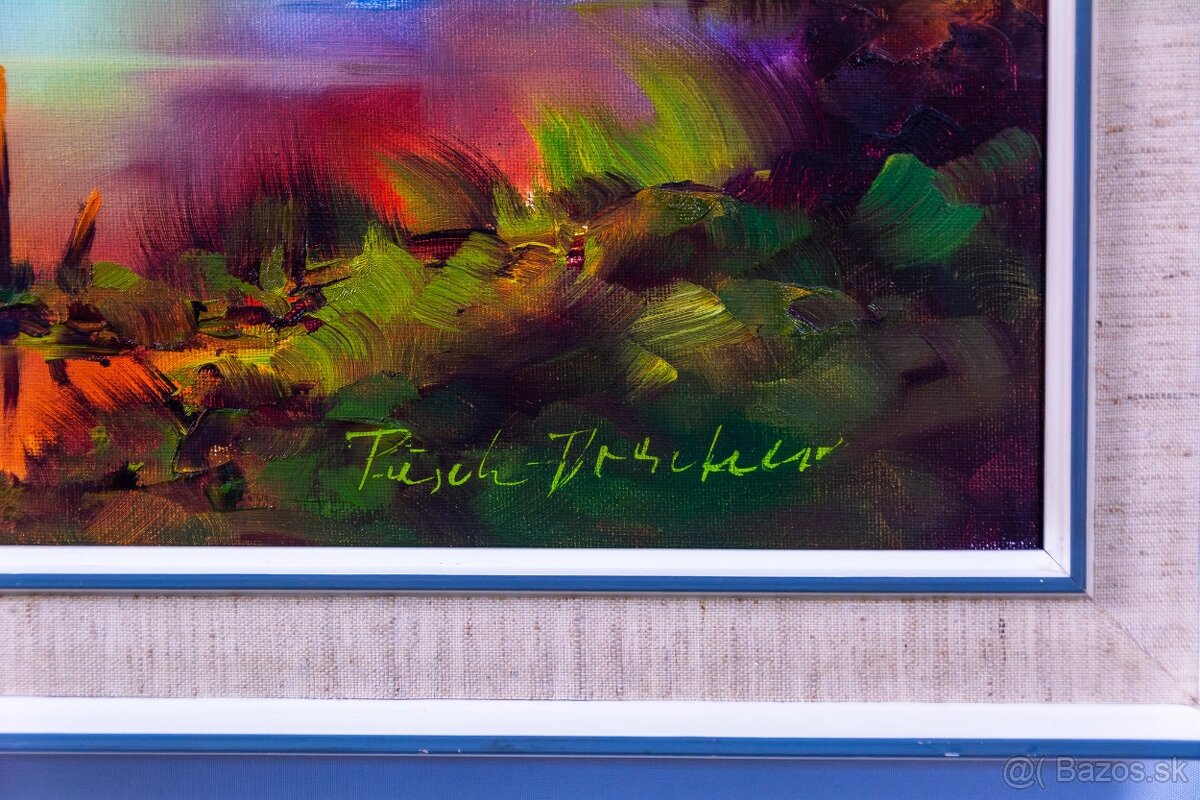 Dedina , Almut Pusch-Drescher, olej na plátne, 990 × 690 mm - 10