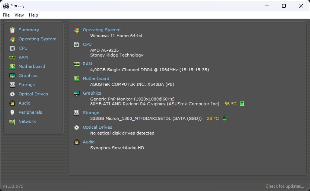 Asus Vivobook X540BA /AMD A6-9225/4GB RAM/FHD/256GB SSD - 10