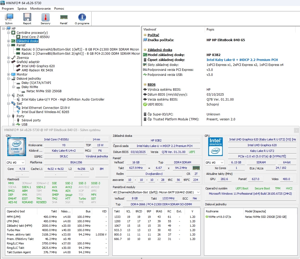 Intel i7-8550U, 16GB DDR4,250GB NVMe,FHD 1920x1080 - 10