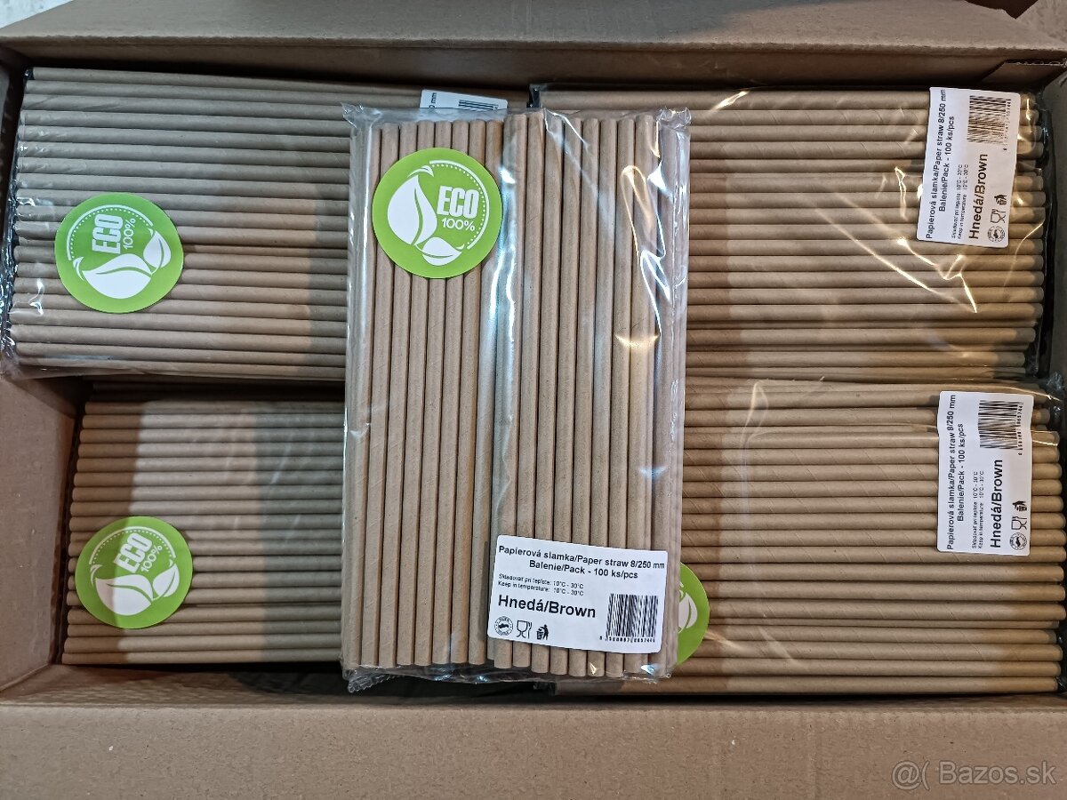 PAPIEROVÉ POHÁRE A SLAMKY RÔZNE DRUHY - 10