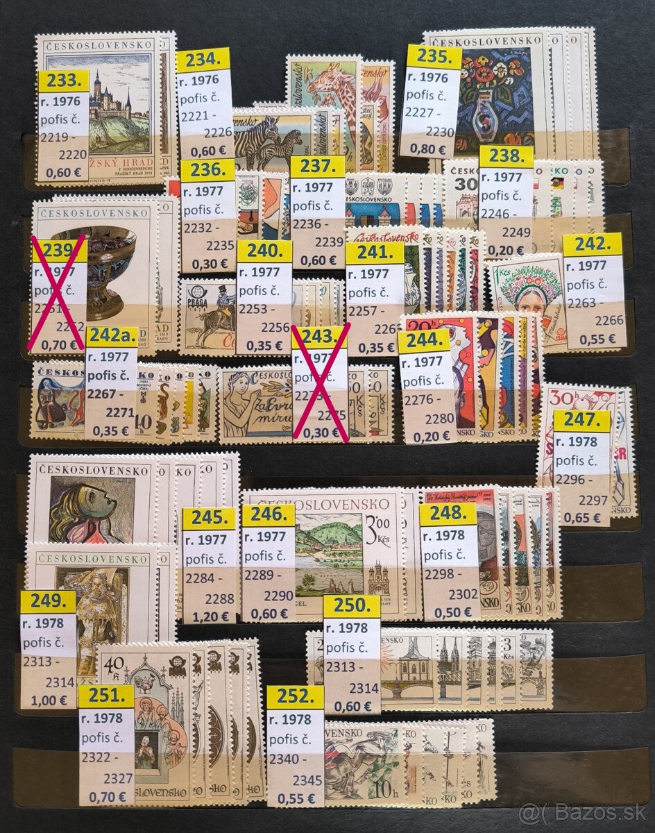 Poštové známky Českoslovemsko - série čisté - 10