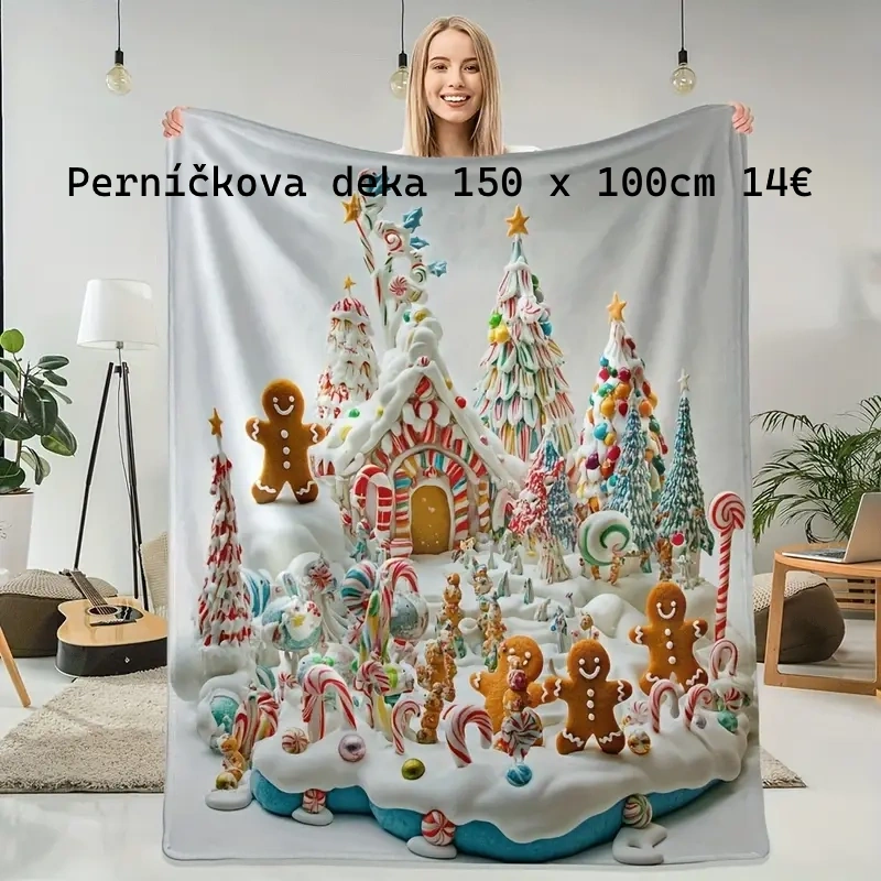 Perníčkové Vianoce ,obliečky ,vence na dvere NOVE - 10