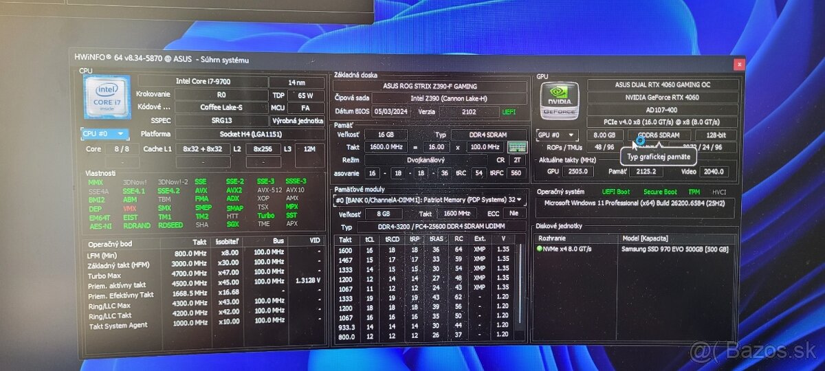 Predám herný PC v TOP stave / i7 9700 + RTX4060 - 10
