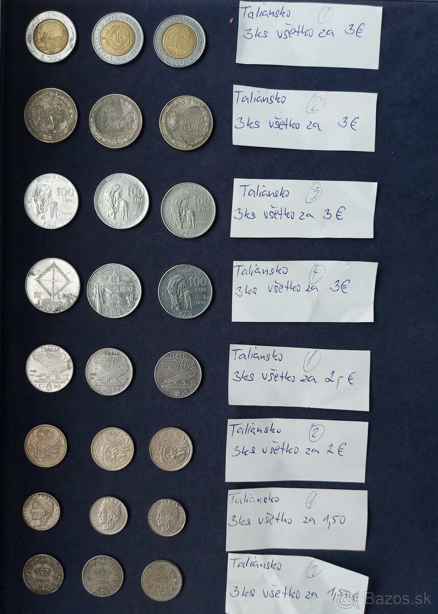 Zbierka mincí - Maroko,Taliansko, České mince, dvojeurovky - 10