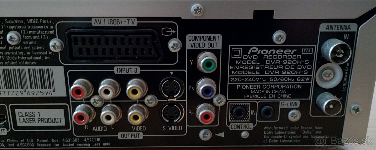 Predám DVD HDD rekordér Pioneer DVR-920H - 10