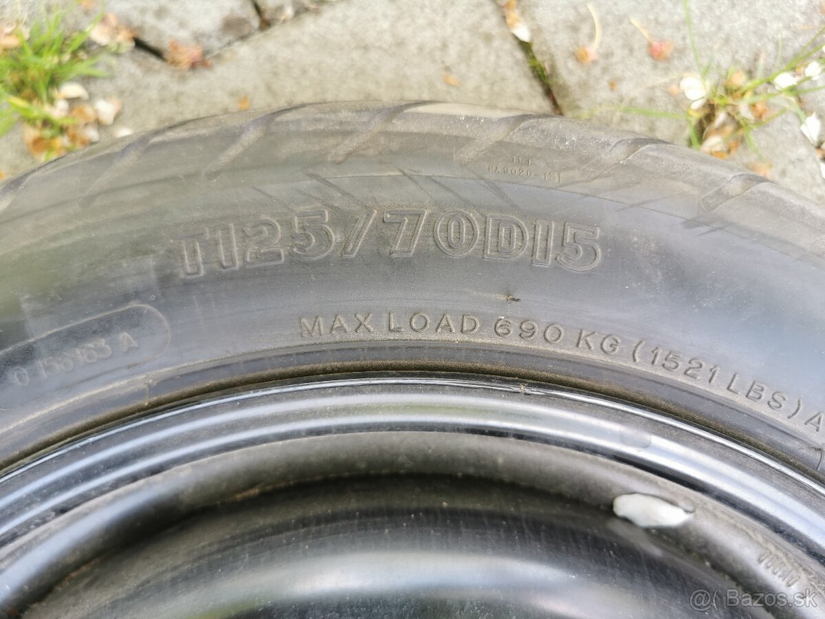 Dojazdová rezerva, rezervné koleso 125/70 D15, Toyota Yaris - 10