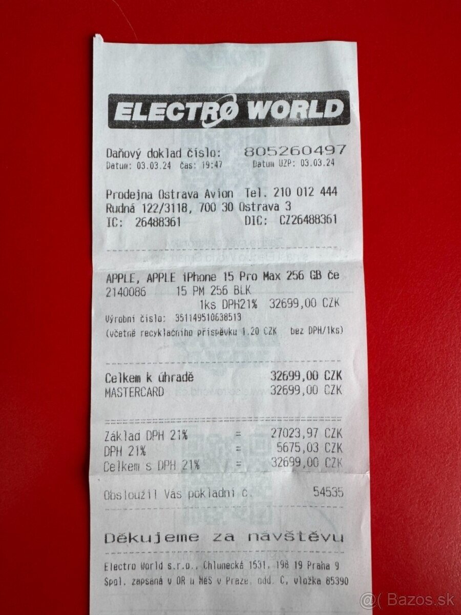 Iphone 15 Pro Max Black Titanium 256gb záruka - 10