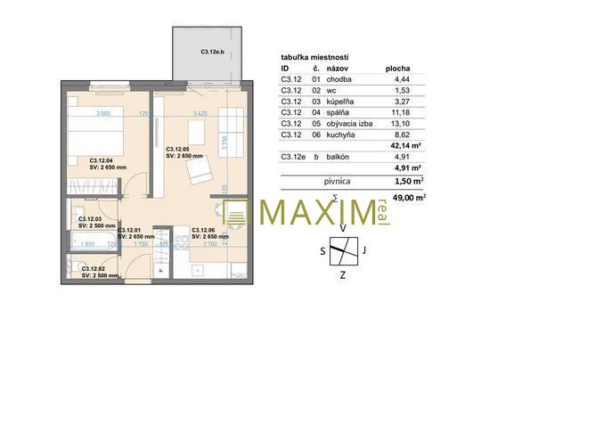 PREDAJ - novostavba - 2- izbový byt s balkónom a parkovacím - 10