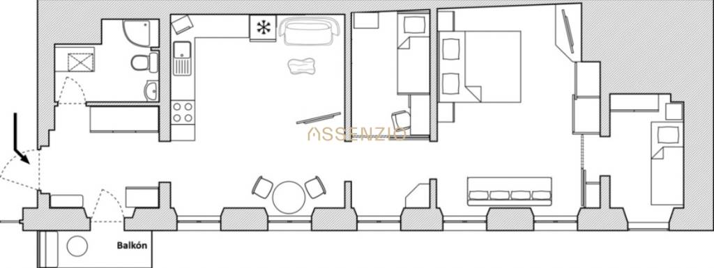 ASSENZIO-PREDAJ-3izbový byt -65m2- OBCHODNÁ UL.- BRATISLAVA - 10
