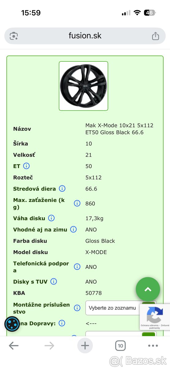 Elektrony Mak so zimnym pneu Pirelli 5x112, r21 - 10