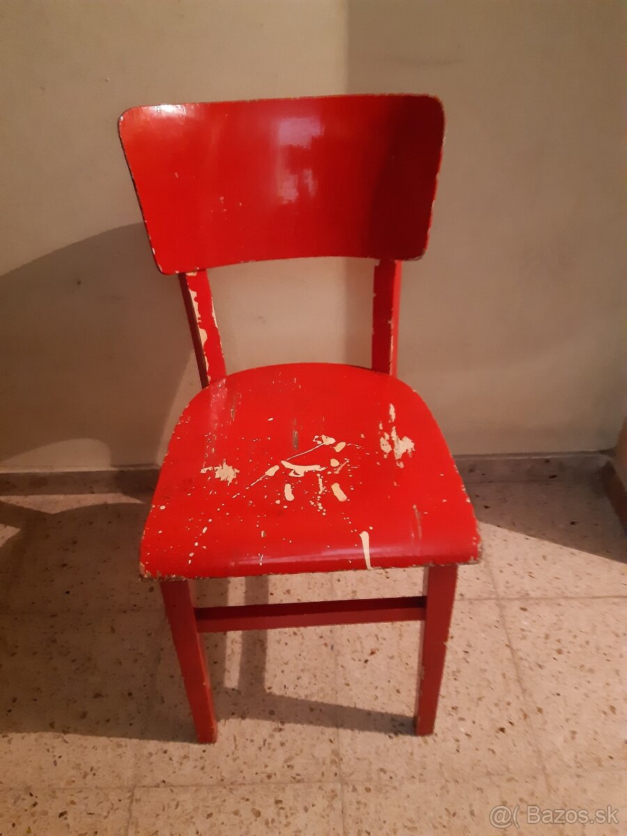 vintage kredenc, komoda, stolička - 10