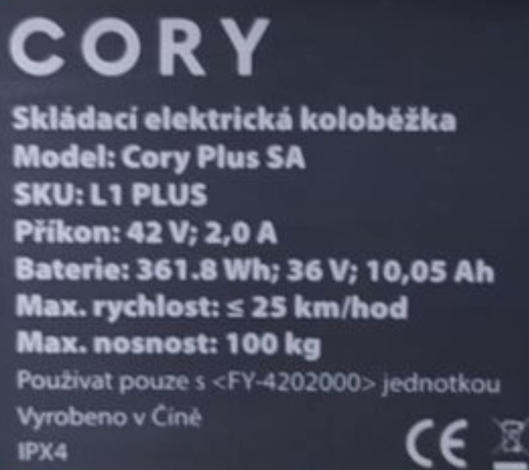Predám odpruženú elektrokolobežku Cory Race SA - 10