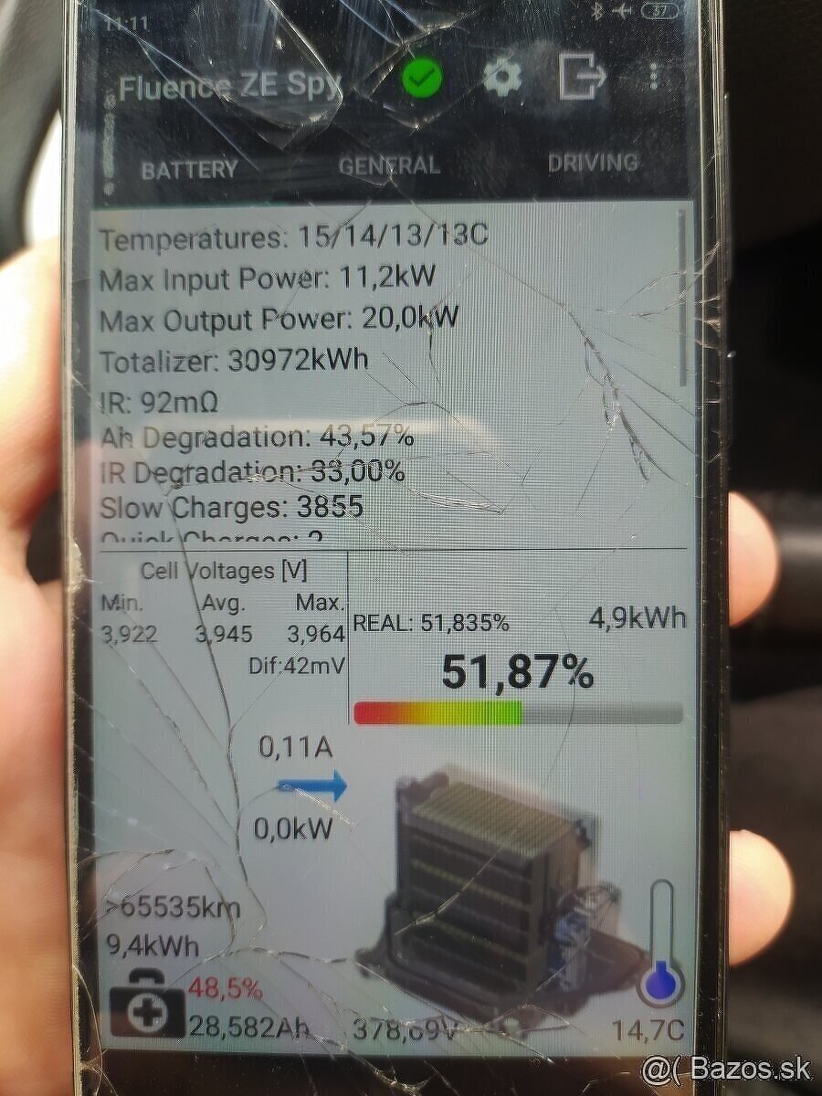 Elektromobil Renault Fluence Z.E. r.v.2012, dojazd 50km - 10