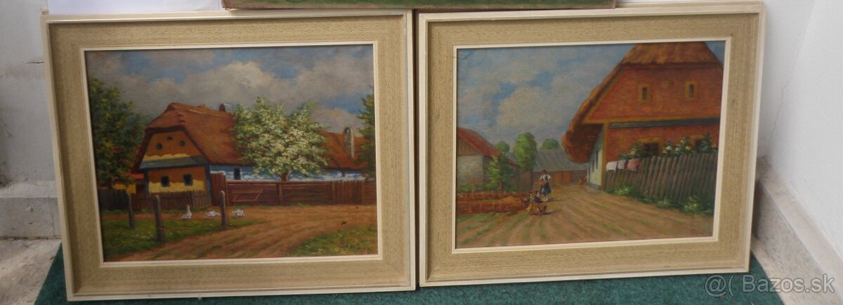 2 starožitné obrazy originál Hugo Gross - 10