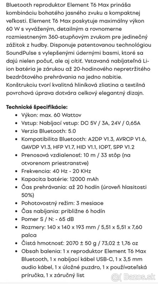 Reproduktor Tronsmart Element T6 Max - 10