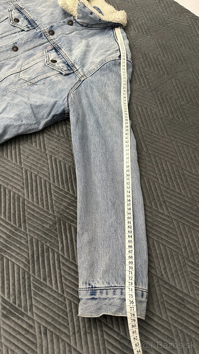 Pánska,džínsová,zateplená bunda LEVIS - veľkosť L - 10