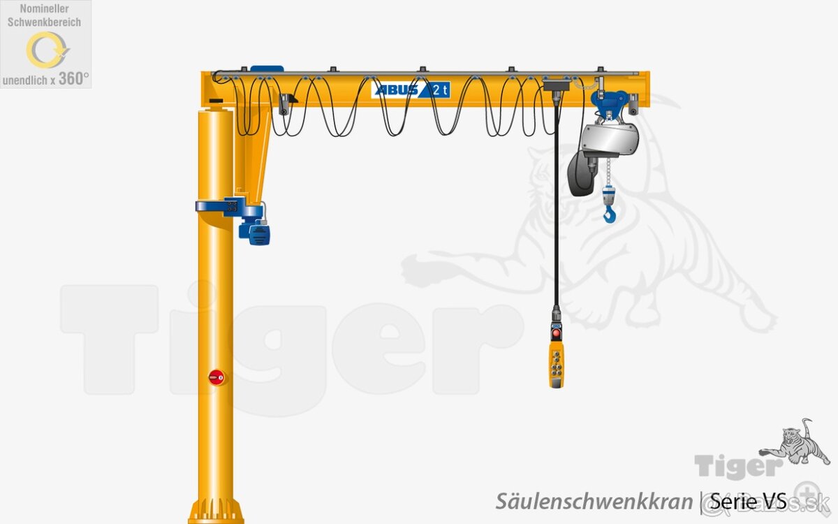 stlpový žeriav 1 t - 6,5 m - 10