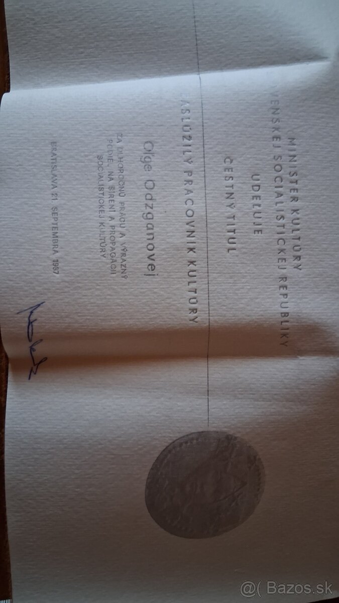 PLAKETA Zaslúžilý pracovník kultúry - 10