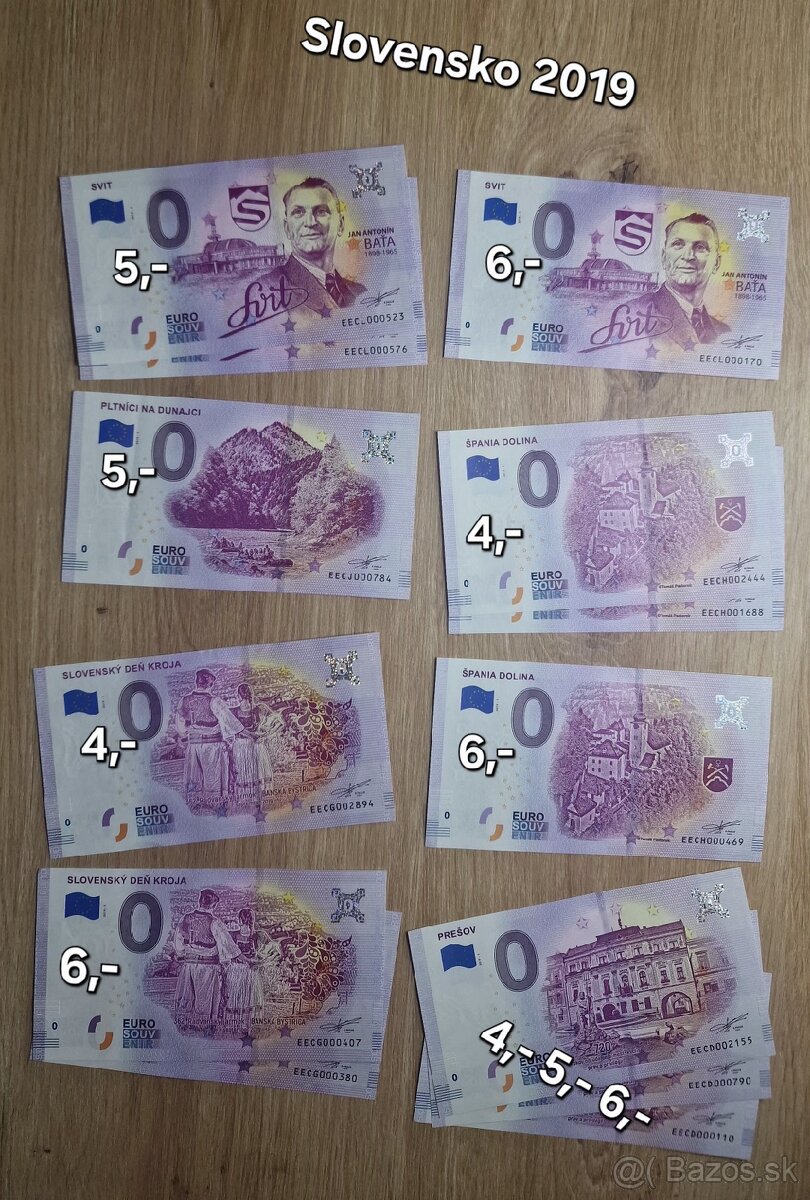 Na predaj - 0 Eurosuvenírové bankovky rôznych štátov sveta. - 10
