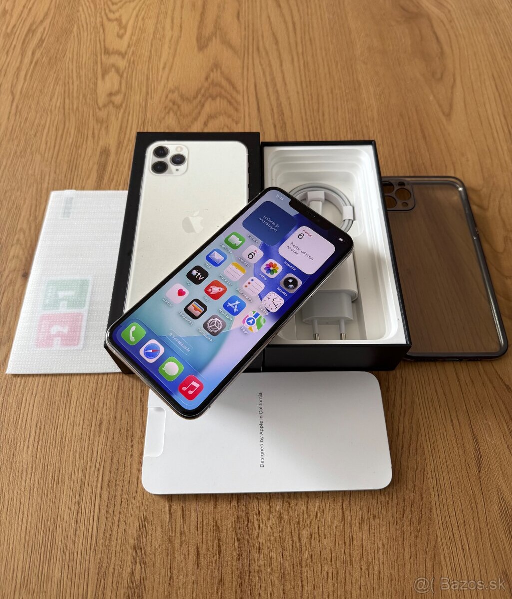 iPhone 11 Pro Max 64 gb Silver - komplet príslušenstvo,záruk - 10
