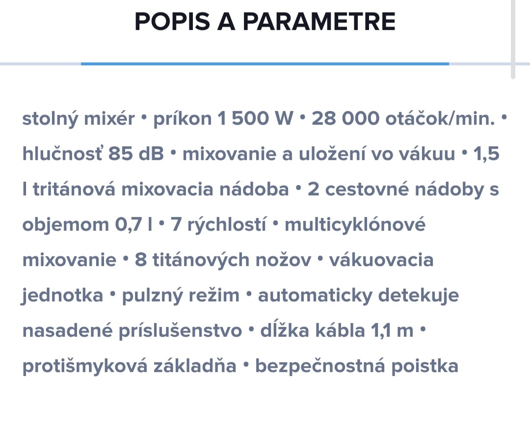 Stolný mixér Sencor SBU 7878BK - 10