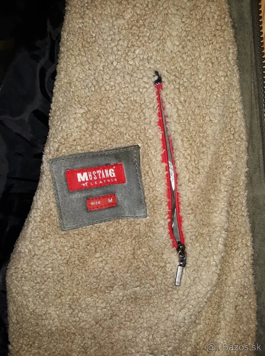 Mustang Kožená bunda zelená na zimu - 10