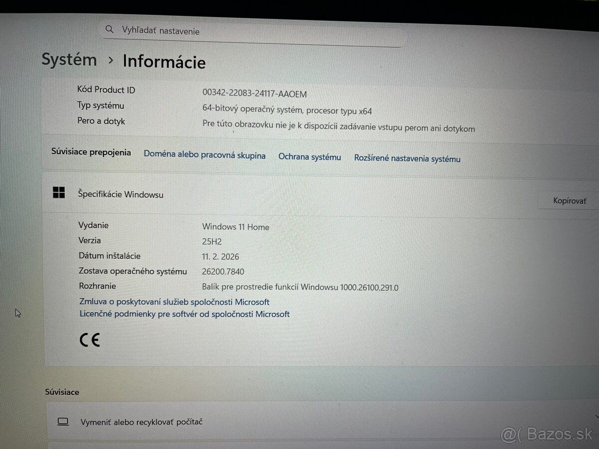 Predám Lenovo Ideapad slim 16gb, 512ssd - 10
