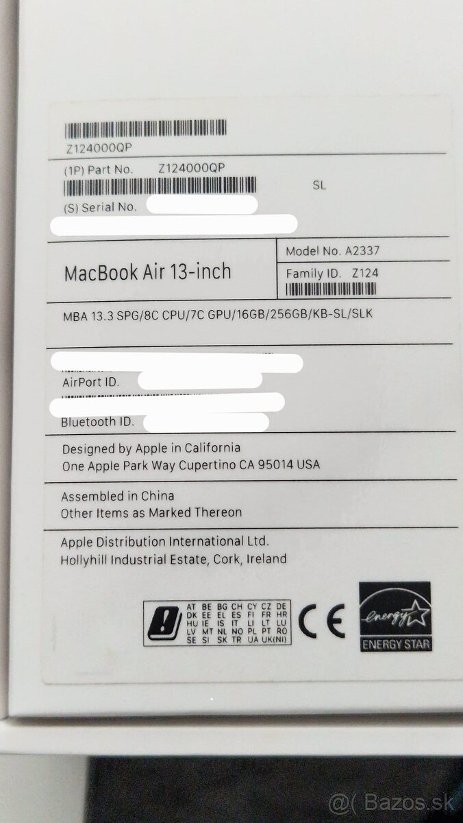 Predám - MacBook Air M1 13", 16GB, 256GB SSD - 10